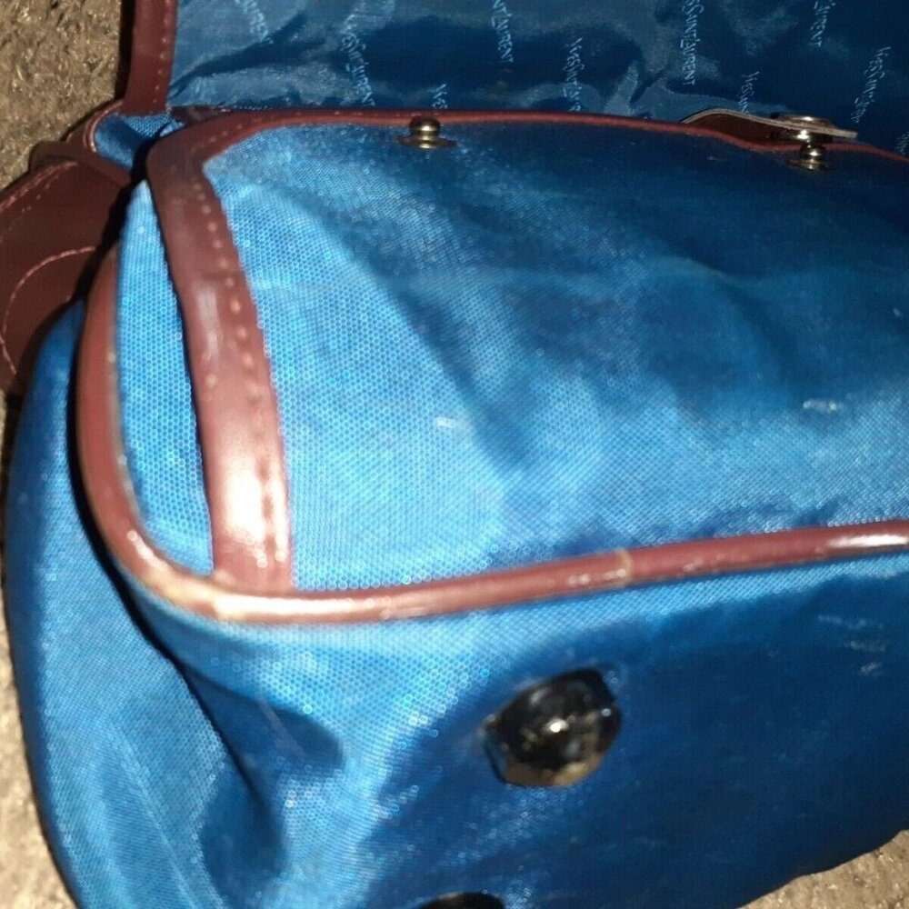 Vintage YVES SAINT LAURENT Travel Bag/Organizer-Men-Blue/Brown-Excellent - Picture 11 of 11